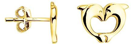 SOFIA MILANI - Damen Ohrringe 925 Silber - vergoldet/golden - Herz Delphin Ohrstecker - E2029