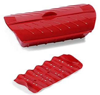 DDMMQS Vaporiera in silicone con manico e coperchio per cuocere a vapore cibi freschi e surgelati verdure pesce