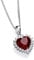 Old English Jewellers 925 Sterling Silver Ruby & CZ Heart Pendant Necklace 16 18 20 inch chain (16)