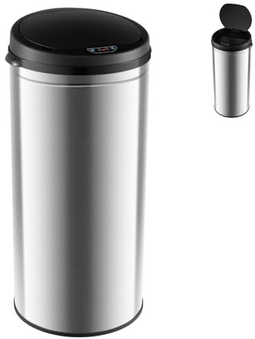 TANGZON 30L Automatic Sensor Kitchen Bin, Stainless Steel Touchless Trash Bin with Soft Closure Lid & Infrared Technology, Fingerprint-Proof Smart Trash Can Dustbin for Home Kitchen Office Bathroom
