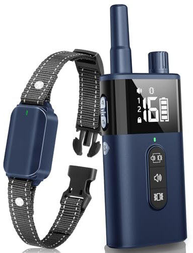 Zwepry Collar antiladridos con Control Remoto, Collar de Entrenamiento para Perros de 1600 pies, Collar vibratorio para Perros pequeños, medianos y Grandes con vibración, Sonido y Bloqueo Seguro, Col