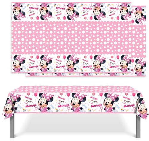 Siphus Tovaglie per Feste 2 Pezzi, Tovaglia Rosa Compleanno Bambina, Tovaglie Compleanno 220 x 130, Tovaglie Monouso per Feste, Accessori per Decorazioni di Compleanno per Ragazze