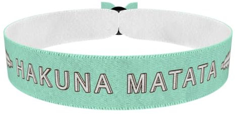 Hakuna Matata mint Stoffarmband - Motivationsarmband - Wasserfest & langlebig - Armband mit Spruch - Geschenk für Freunde - Positive Energie - Handmade Unisex Armband - Lifestyle Accessoire