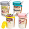 Euakee Müslibecher To Go, 4 Stück 600ml Glas Müslibecher to go mit Deckel und Löffel, Joghurtbecher Einmachgläser Overnight Oats Gläser, Salatbecher, Glas Lebensmittelbehälter, Suppe Behälter