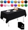 MORAINJAY 4 Stück 137cmx274cm Rechteckig Einweg Tischdecke, Schwarz Wasserdicht Fleckschutz Tischdecken für Geburtstagsfeier,Hochzeit, Weihnachten, Kindergeburtstag, Esszimmer, Garten,Party