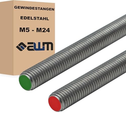 Gewindestangen Edelstahl VA2 / VA4 Bolzen Gewindestab Gewindebolzen DIN 976 Gewindestift - 1m (5, VA4 (316), M12)