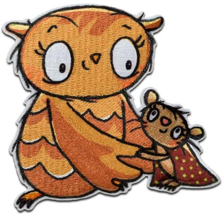 Mono-Quick 1805x Kleine Eule Applikation, Bügelbild, Patch, Aufnäher (18056 - Eule mit Maus)
