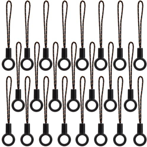GORGECRAFT 100Pcs Lanyard Phone Ring Strap Nylon Cell Phone Finger Ring Grip Holders Strap Charm Cords with Silicone Ring for Mobile USB Flash Drive MP3 Keychain Keyring DIY Lariat Lanyards Black