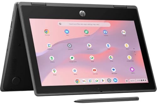 HP Fortis G5 11.6 Touchscreen Convertibile Chromebook 2 in 1 - HD - Intel N-Series N200-8 GB - 64 GB Flash Memory - Tastiera Inglese - Jack Nero
