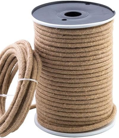 DC VOLTAGE 10M Hemp Vintage 2 Core Round Cable Fabric Cloth Covered Electrical Wire, 32.8FT 2 Conductors 18 Gauge textile electric cable Wire coated colored vintage for Lighting DIY Project