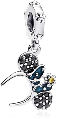 Doyafer 925 Sterling Silber Maus Haarnadel Anhänger Charm für Frauen Armband, Urlaub Geburtstagsgeschenke für Freunde und Familie, Diy Armband Charm Schmuck
