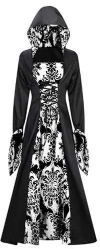 Disfraz de Halloween Vestidos - corsé para Halloween Vestido gótico Encaje Negro Ropa para Mujer Disfraz de Carnaval Gótico Ropa Punk Disfraz Vestido Victoriano