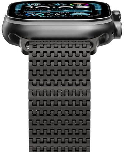 NewWays Cinturino in maglia milanese, compatibile con Apple Watch 49 mm, 46 mm, 45 mm, 44 mm, 42 mm (Seire 3, 2, 1, Series 11, 10, 9, 8, 7, 6, SE 5, 4, 3, 2, 1, ardesia