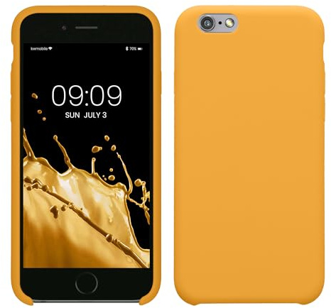 kwmobile Hülle kompatibel mit Apple iPhone 6 / 6S Hülle - Silikon Handy Case - Handyhülle weiche Oberfläche - kabelloses Laden - Mango