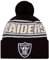 New Era Mütze für Kinder und Jugendliche, NFL Offizielles Sideline-Team-Logo, Sherpa-Streifen-Bommel, Strickmütze für kaltes Wetter, Las Vegas Raiders – Schwarz, Einheitsgröße