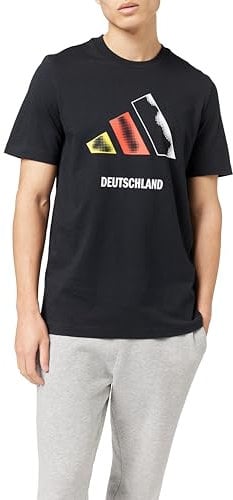 adidas Unisex Germany 3BAR Logo Graphic T-Shirt, Black, XL