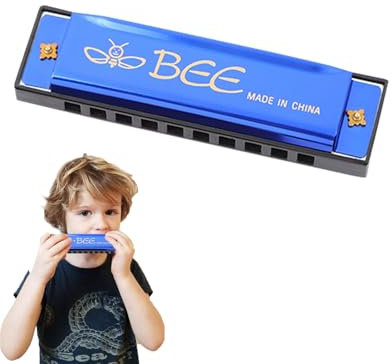 BPTRKOM 1 Stück Mundharmonika-10 Löcher 20 Töne Blues Mundharmonika Major Blues Harmonika Tonart C Diatonische Mundharmonika für professionelle Spieler, Anfänger, Studenten, Erwachsene