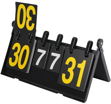 Anzeigetafel, 4-StelligeTragbare Sport Zählgerät, Manuelle Spielstandanzeige für Tischtennis, Badminton, Basketball, Handbal, Wettkämpfe Indoor Und Outdoor, 38*21*21cm