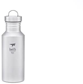 Keith Titanium Trinkflasche mit Bajonettverschluss Ti3031 550 ml Titan Wasserflasche für Tee Kaffee wiederverwendbare Outdoor Flasche für Camping Wandern und Reisen