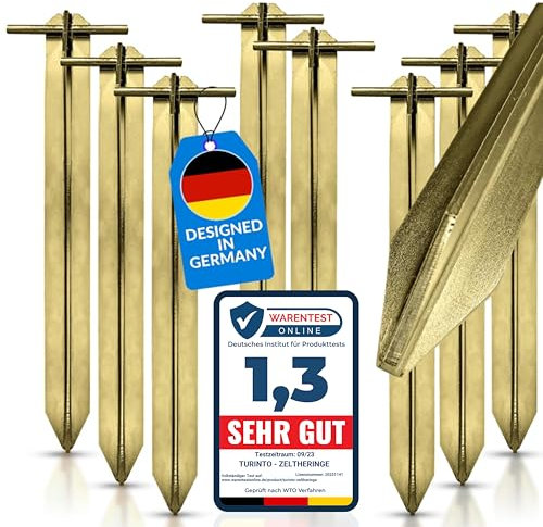 8X Stück stabile Zelt-Heringe für sicheres Camping und Outdoor-Erlebnisse [Extra Starke Schweißnähte] aus extra Stark und robustem Stahl mit T-Profil für maximale Stabilität Länge 30 cm. inkl. E-booch