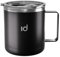 IceDrop® Edelstahl Thermo Tasse [330ml] I Thermobecher mit Deckel – 100% Auslaufsicher I Kaffeebecher to Go für 12 Stunden heiße oder kalte Getränke I Thermobecher mit Henkel - Reisebecher - Schwarz