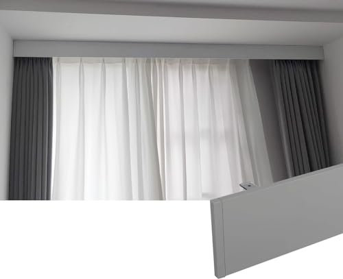 Generisch Aluminium-Vorhang-Querbehang für Fenster, Kassettenbox ohne Schienen, Sondergrößen für Büro/Krankenhaus, Grau, 4,6 m (15,1 ft) – Stilvolle Trennwandlösung