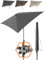 4smile Sonnenschirm Balkon SunnyShade, Anthrazit - 3-in-1 SET Sonnenschutz Balkon - UPF 50+ Sonnenschirm rechteckig 200 x 125 cm + Sonnenschirmhalter Balkongeländer + Sonnenschirmhülle
