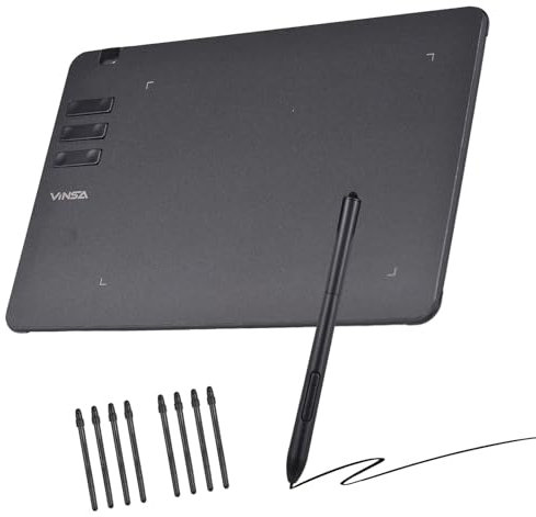 Vinsa T605 Grafikzeichnung Tablet 6.7''x 4.2 '' Digitales Zeichnungs-Tablet mit No-Battery Stylus 10 Shortcut-Tasten 8192 Pegel Druck kompatibel mit Android OTG (1)