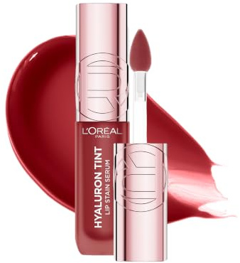 L'Oréal Paris Lip Tint Hyaluron Lip Stain Serum 521 Bordeaux Please | With Hyaluronic Acid, Up To 2x More Hydrated Lips, 12-Hour Longwear, Hydrating Lip Tint, Cheek Stain