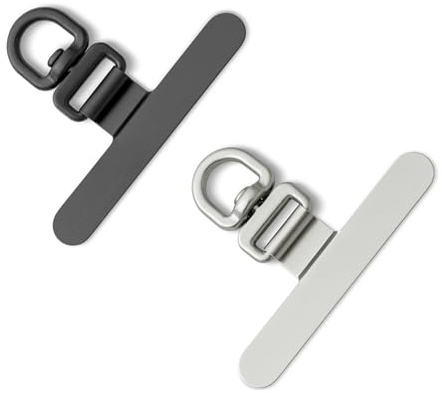 CHUQING Handykette Halterung Universal Pads Handy Patch Schwarz Silber | Handykettenhalterung für vollumfassende Handyhüllen, werkzeugfrei und rückstandslos montierbar, stört keinen Ladevorgang