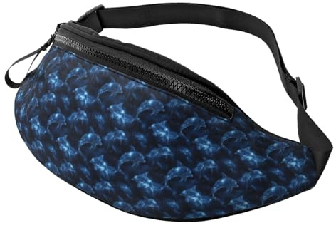 Starry Blue Delphins Print Bauchtasche für Damen und Herren, Sport-Hüfttasche, Gürteltasche für Reisen, Wandern, Laufen