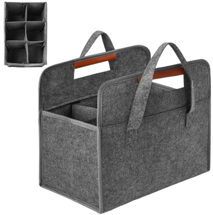Reusable Drink Bag - Car Holder for 6 Cups, Foldable Portable Coffee Carrier, Felt Drink Transport Bag | Travel Organizer for Multiple Cups to Take Away for Errands at