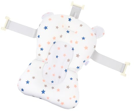 HIAKDOFT Babybadewannensitz Netzauflage Verstellbar Babybadewannenkissen mit Stütze für Neugeborene Badewanne Waschbecken Badehilfe