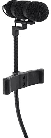 Pronomic SET MCM-100C Clipmikrofon mit Halter (Kondensator Mikrofon, Schwanenhals, Halter für Cello, Phantomspeisung, XLR Adapter, Case) schwarz