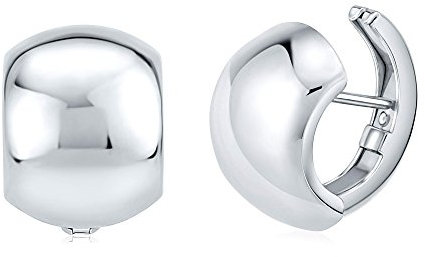 SILVEGO Damen Ohrringe aus 925 Sterling Silber dicke Creolen hypoallergen rhodiniert