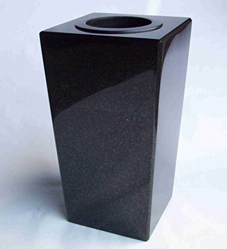 designgrab Karree Designer Grabvase aus Granit Schwedisch Black