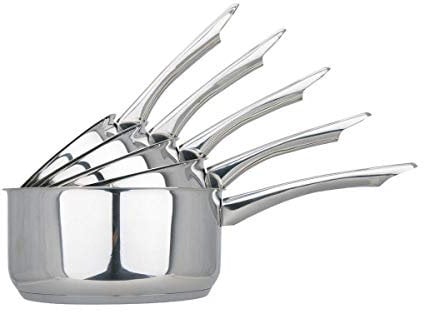 Kamberg - Batterie 5 Casseroles inox 12 / 14 / 16 / 18 / 20 cm - Acier Inoxydable Haute Qualité - Poignée anti chaleur Inox - Tous Feux dont Induction - 0008075, 40 x 21 x 28 cm
