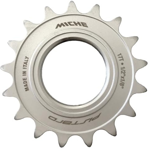 Miche 1/8 Integrated Fixed Track Sprocket, Matte Silver,