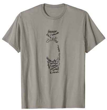 Ballett Pointe Schuh-Schattenbild füllte Ausdruck-Wörter T-Shirt