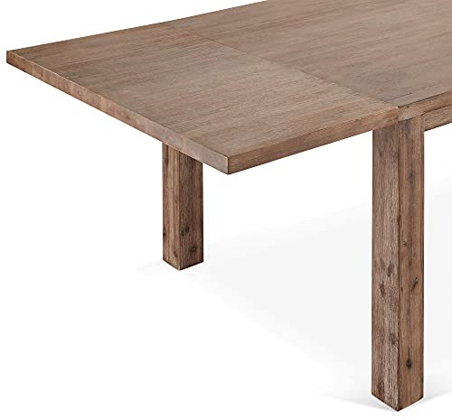 Ibbe Design Ansteckplatte Tischplatte für Alaska Ausziehbar Esstisch Natur Massiv Braun Lackiert Akazie Holz Esszimmer Tisch, L50x B100x H2,5 cm