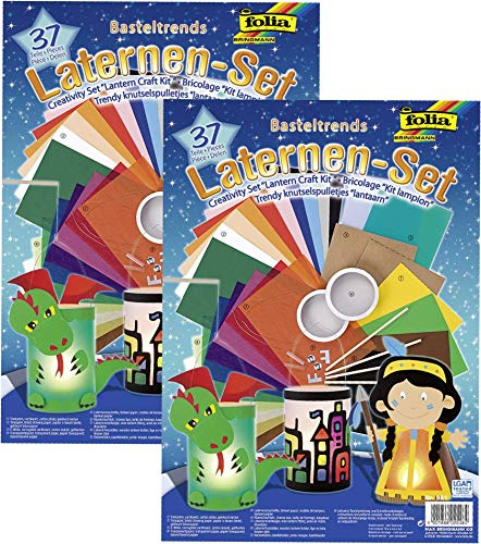 folia 951 - Laternen Bastel Set, 37 teilig (2 Kreativsets)