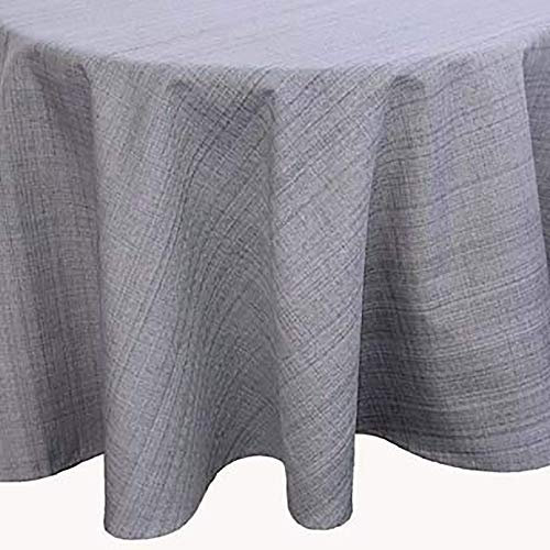 KAMACA Outdoor Tischdecke Gartentischdecke Garden - die perfekte Textile Decke für drinnen und draußen fleckabweisend witterungsbeständig knitterfrei (grau - meliert, Tischdecke 145 cm rund)