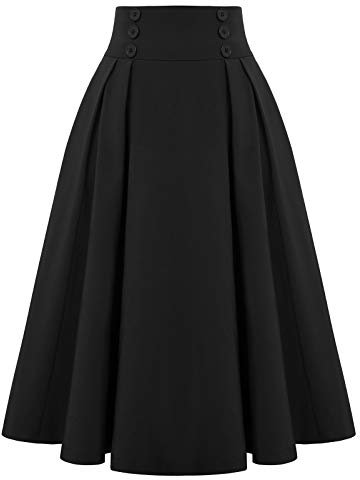 Freizeit Rock Frauen high Waist Rock Vintage Rock Party gelb Casual Rock BP2150-1 XL