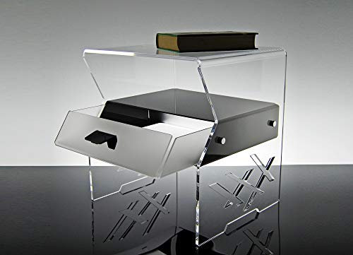 Slato Nachttisch mit Schublade modernes Design aus Acryl Amon (35 x 41 x 43 H)
