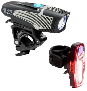 NiteRider Lumina 1000 Boost Front Bike Light Sabre 110 Rear Bike Light Combo Pack- LED USB Rechargeable Bicycle Headlight Water Resistant Mountain Road City Commuting Cycling Safety