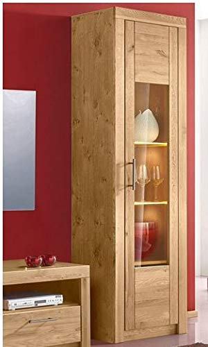 Möbeldesign Team 2000 Vitrine Schrank Vitrinenschrank Regal wildeiche teilmassiv, geölt 3442-20