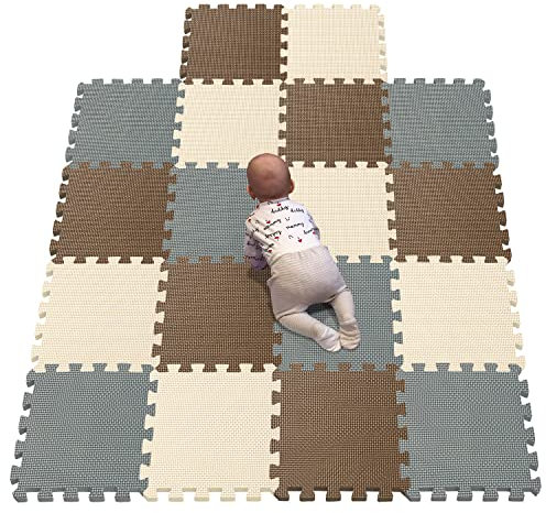 YIMINYUER® 18 Teilige (30cm×30cm×1cm Einzelstück), Puzzlematten Baby, Puzzlematte Spielmatte, Babys Puzzle Matten, Kinder Spielmatten R06R10R12G301018