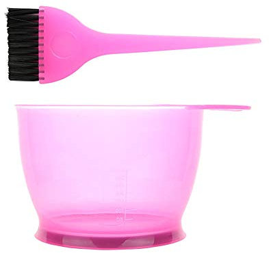 POFET Set di 2 pennelli per tinture per capelli e ciotola, set professionale per salone di bellezza, per miscelare i colori dei capelli, set per la colorazione dei capelli (rosa)
