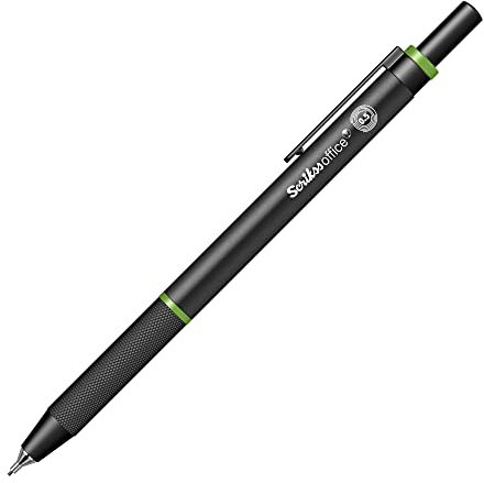 Scrikss Stylo mécanique noir 0,5 mm | Série Twist | Crayon vert | Gomme incluse