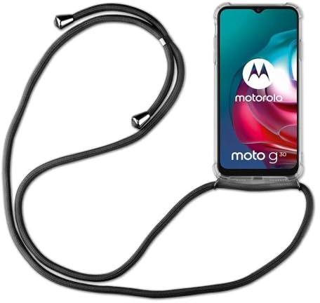 betterfon Hülle Kompatibel mit Motorola Moto G10 / G30 | Handykette Smartphone Halskette Hülle mit Band | Handyhülle mit Kordel zum Umhängen Kompatibel für Moto G10 / G30 | Schwarz